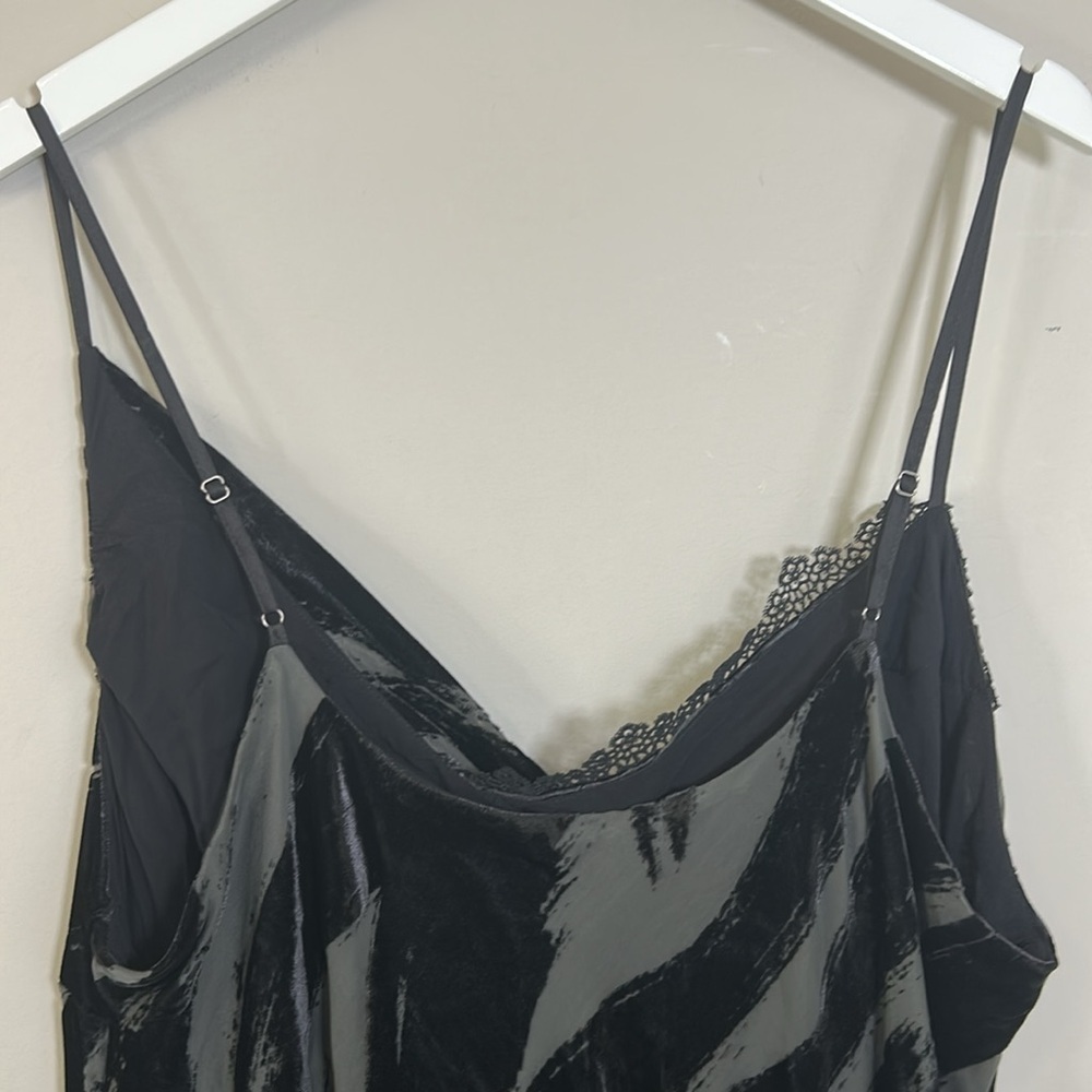 Anthropologie Cowl Neck Slip Dress Midi Black Velvet Burnout Lace Sz 3X NEW - Picture 10 of 14